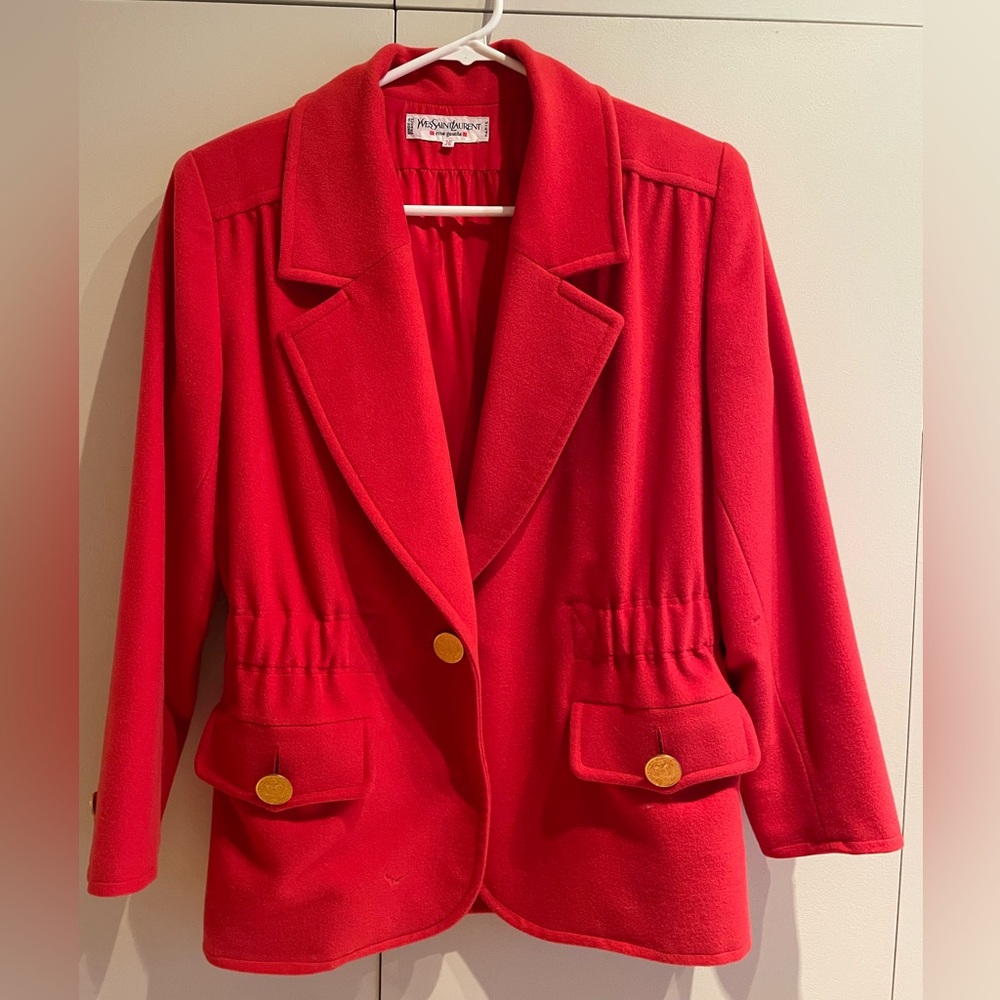Yves Saint Laurent coral wool blazer